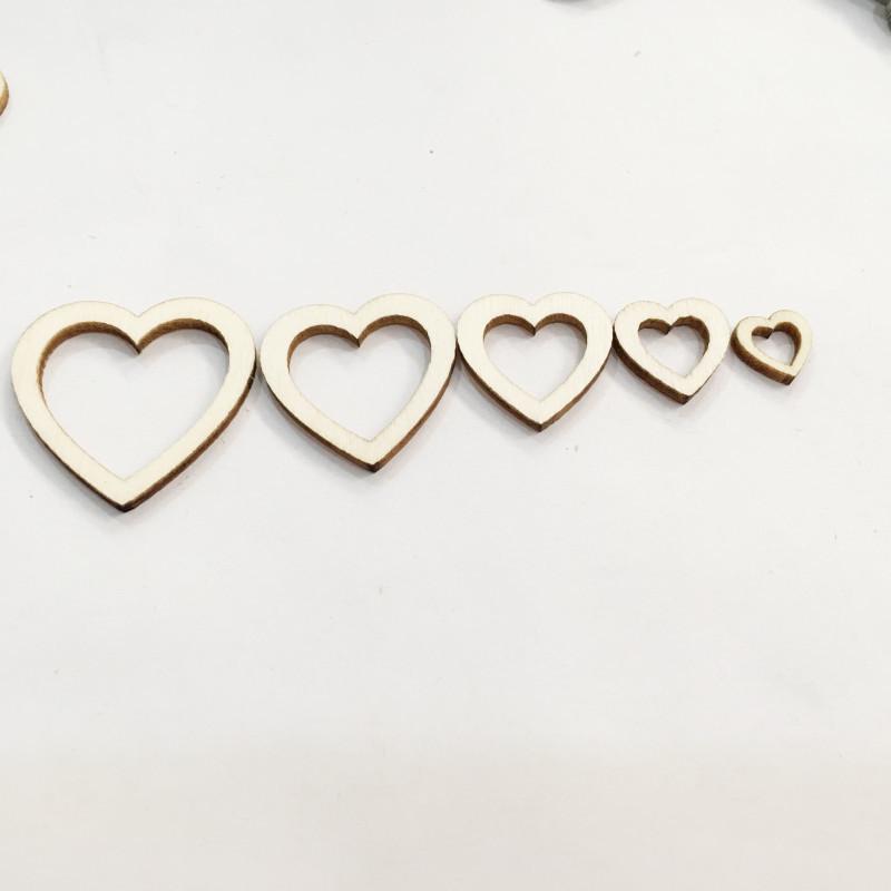 Eco-friendly Natural Wood Hollow Peach Heart Craft - Creative Style