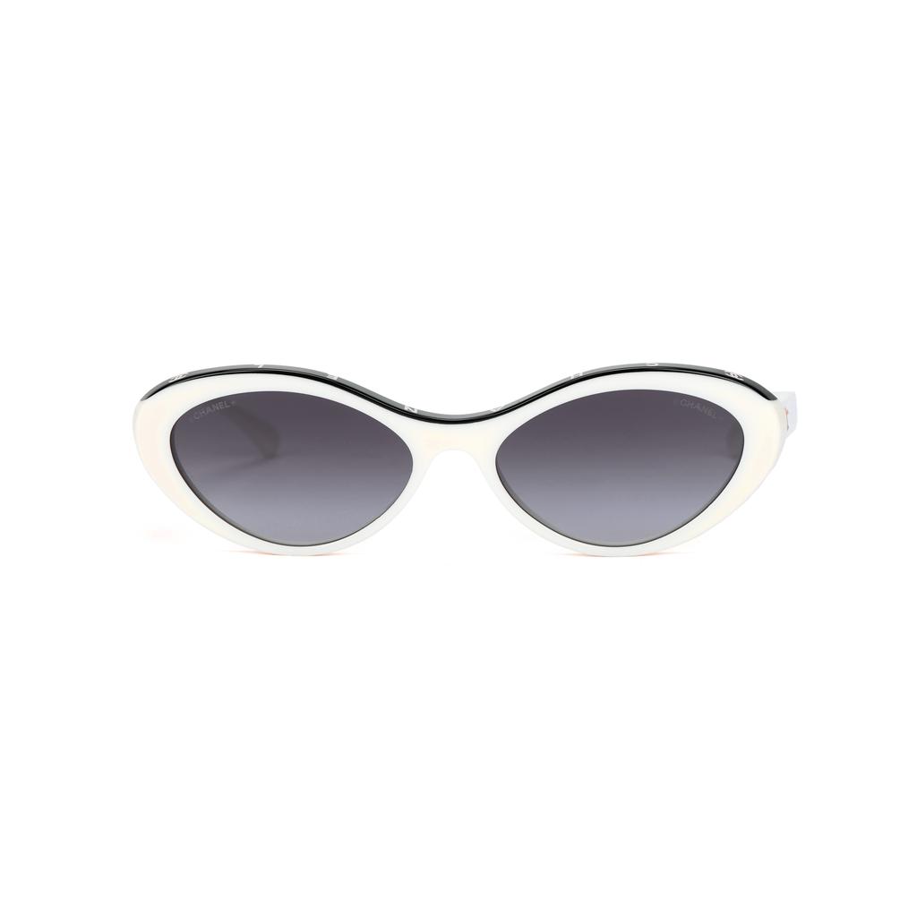 Chanel Full Frame Cat Eye Sunglasses Women Sunglasses White CH5416-C1763-/S6