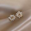 High-end Cat's Eye Quartz Sunflower Stud Earrings for Women - Simple and Elegant, Exquisite and Stylish Earrings