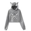 Icrimax Print Hoodie Women Long Sleeve Cropped Sweatshirts Female Casual Streetwear Crop Tops