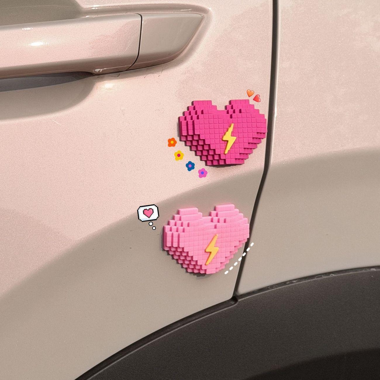 2 Pcs Love Shaped Silicone Anti-Collision Car Side Door Protection Sticker Self Adhesive Car Door Slam Stopper Body Decoration