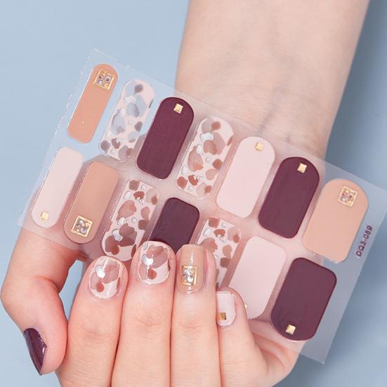 1 Set Nail Sticker Removable Ultra-Thin Non-Irritation Bubble Free Exquisite Pattern Decorative Resin Ink Nail Sticker