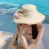 Boho Lace Flower Straw Hat Wide Brim UV Protection Cap Comfortable To Wear Women's Sun Hats  Girls