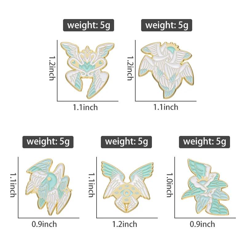 Seraphim Eye Enamel Pins Pure White Angel Wings Spirit Seraph Brooches Lapel Badges Biblical Christianity Belief Jewelry Gift