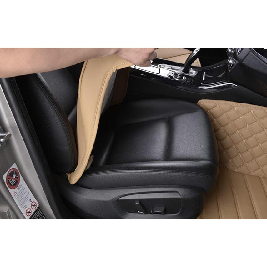 Luxury PU Leather Car Seat Cover Protector Front Car Seat Cover Seat Bottom Cover Single Seat Cover-Compatible With 90% Vehicles (Width 20.8× Deep21