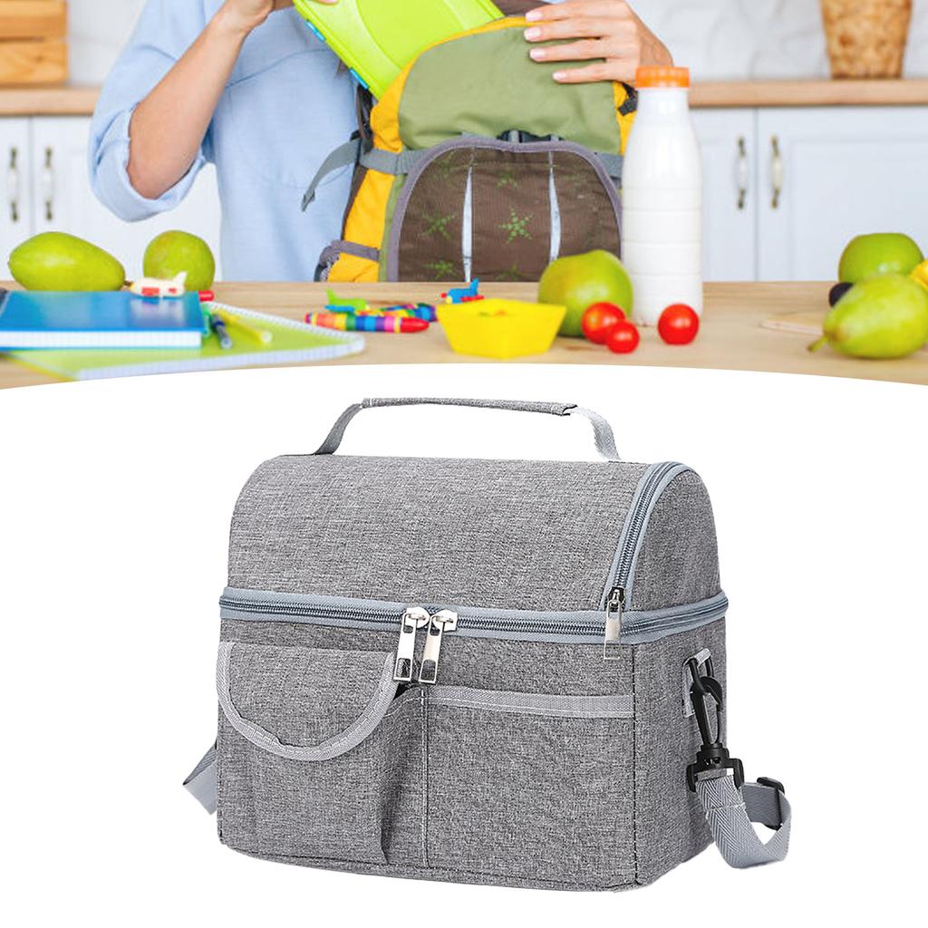 Isoliertasche Großes Fassungsvermögen Doppelschichtig Tragbare Thermotasche für Lunchbox Babyflasche