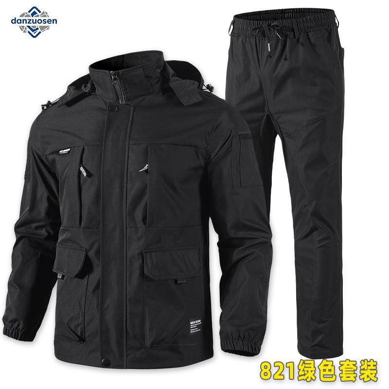 Danoson Outdoor Suit Men s Field Exploration Water Splash Detachable Hat Micro-bullet Wear-resistant Assault 170