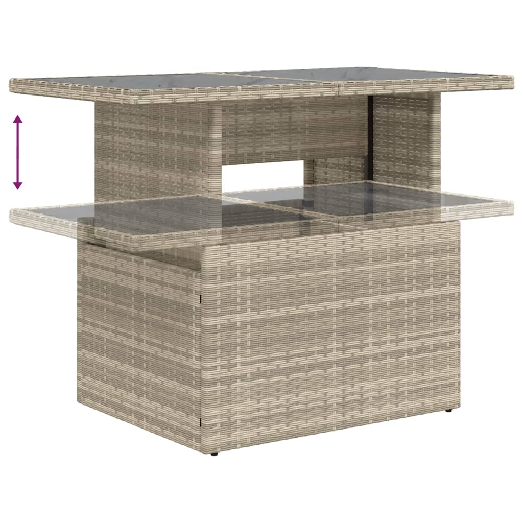 Vidaxl 5-Cz. Garden Furniture Set, Cushions, Light Grey PE Rattan