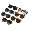  New Fashion Oval Rivets Women Sunglasses Retro Gradient Shades UV400 Men Punk Sun Glasses