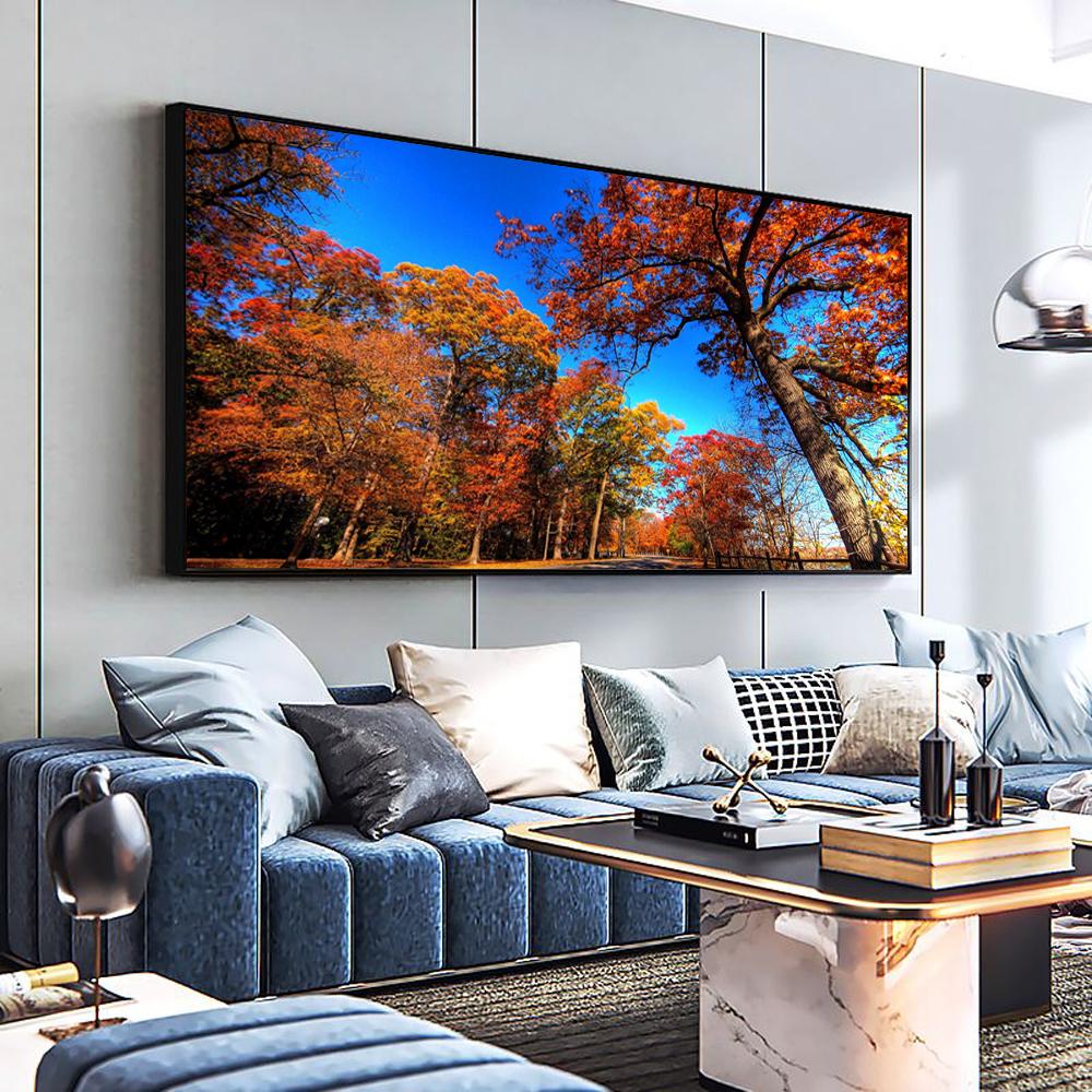 Nordic landscape oil painting color maple leaf art canvas painting living room corridor office home decoration mural No Frame