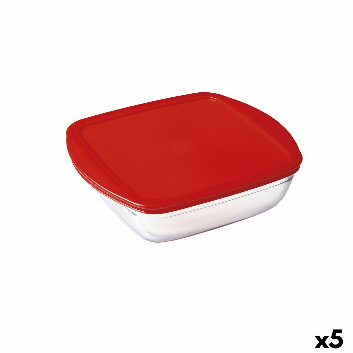 

Квадратная корзина для обеда с крышкой Ô Cuisine Cook&store Ocu Red 25 x 22 x 7 см 2,2 л Силиконовый стакан (5 единиц)