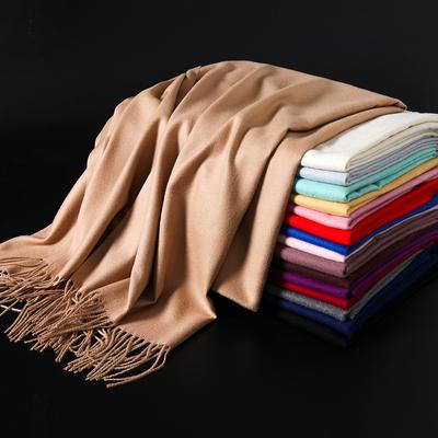 Primavera Otoño Invierno Nueva Bufanda Mujer Borla Imitación Cachemira Versátil Color Sólido Bufanda Doble Propósito Estudiante Estilo Largo Engrosada