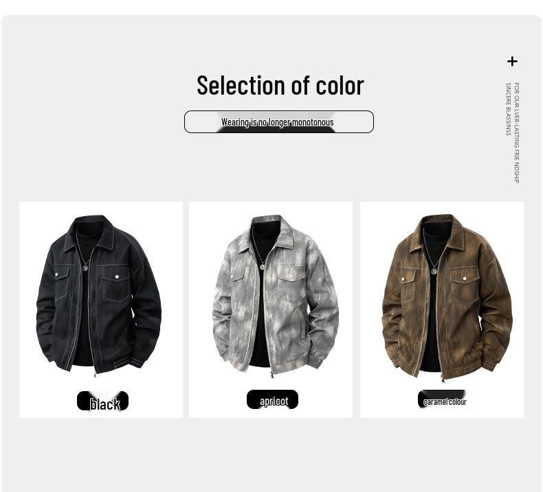 Trendy Plus Size Lapel Jacket for Spring/Autumn – Loose Fit Workwear Shirt