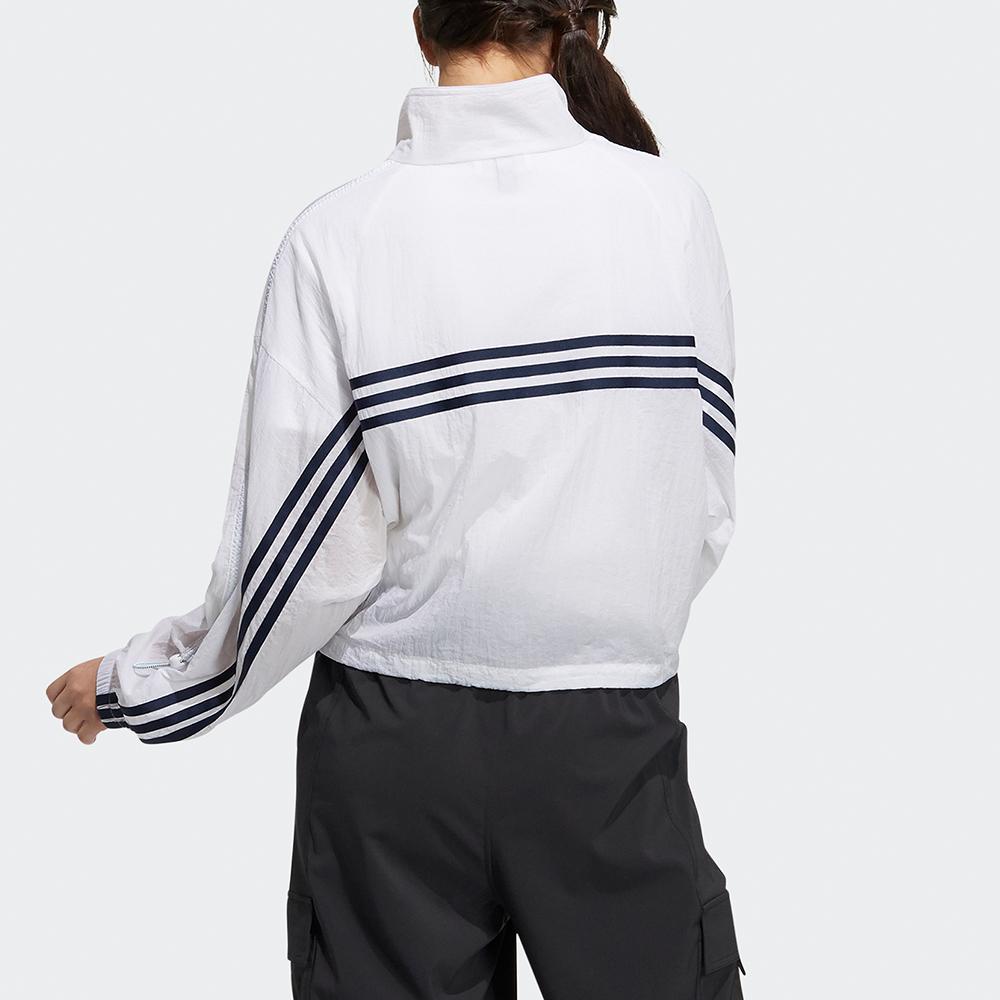 Adidas Neo Aug Wb 1 Striped Splicing Lightweight Sports Stand Collar Jacket Women Jacket White H18595