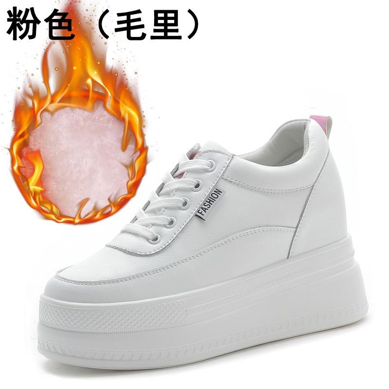 Trendy new muffin thick-soled inner height-increasing women's shoes mesh white shoes casual sports shoes