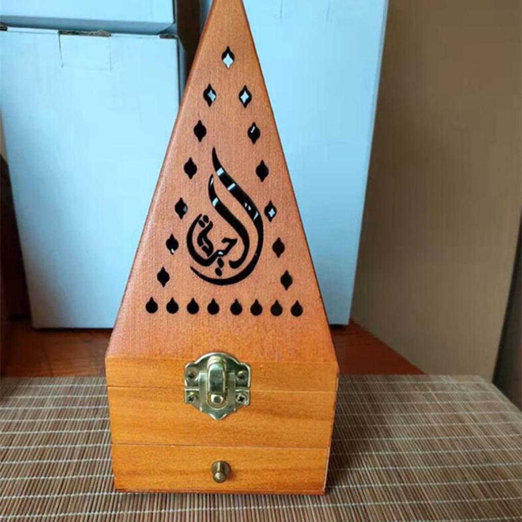 Pine Wood Incense Burning Box Fit for Hem Hollowed Antique Pyramid Incense Box Red Small