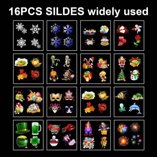 Halloween Christmas Projector Light Waterproof Thanksgiving LED Projection Lamp with 16Pcs Slides