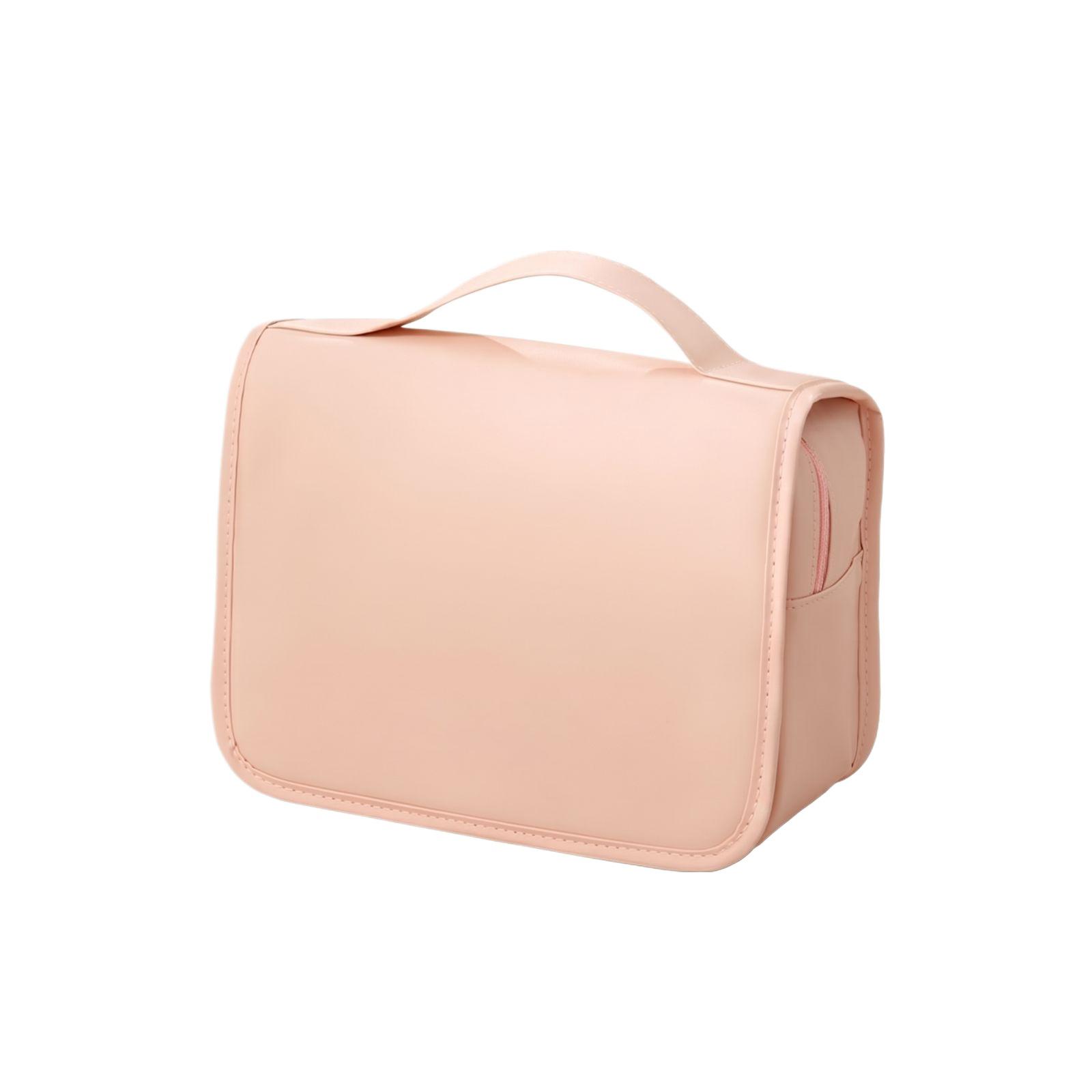 

Portable Travel Makeup Bag Large Capacity Cosmetic Organizer Storage Case with Handle for Toiletries and Accessories one size рожевий