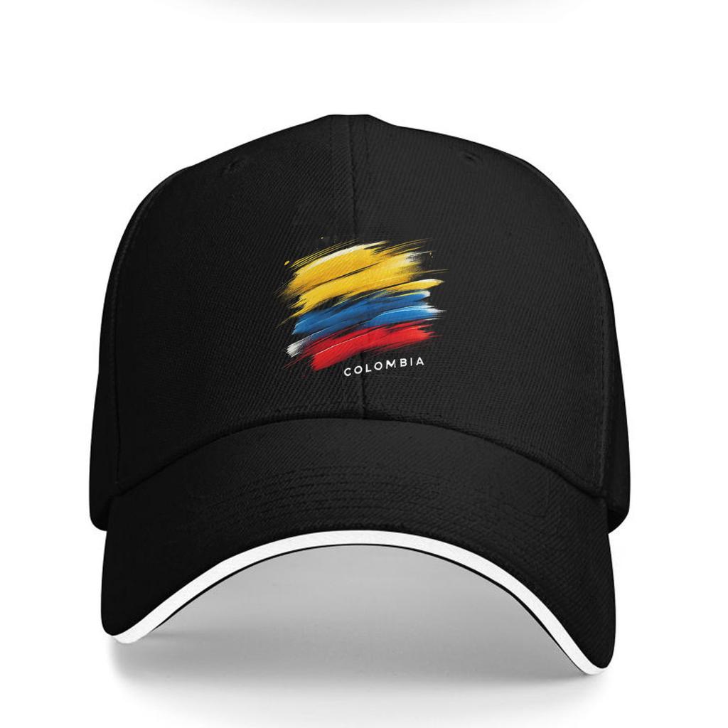 Colombia Flag Brush Stroke Baseball Cap Polyester Casual Outdoor Adjustable Sports Hat Unisex