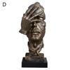 Resin Silence Is Fashion Gold Sculpture Party Home Statuette Figurine Craft Decoration Office Home