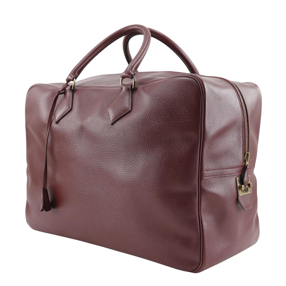 HERMES Plume45 Boston bag Bordeaux Ardenne Women Used