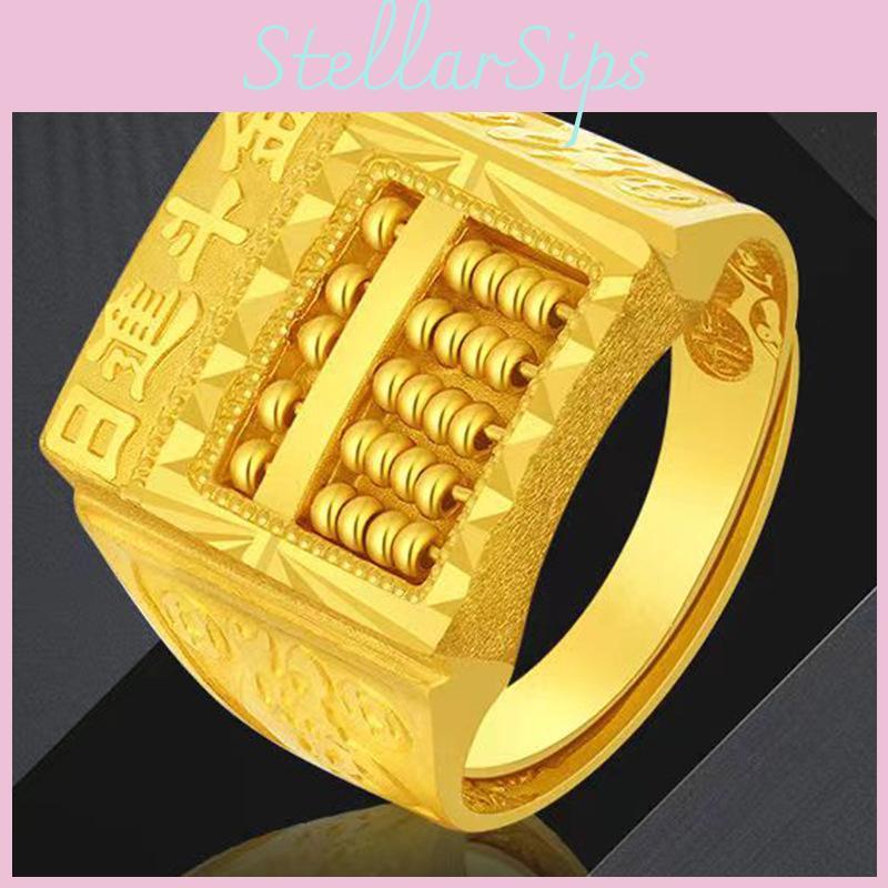 Distinctive Simple Design Brass Gold Plated Abacus Ring For Trendy Gift Ideas