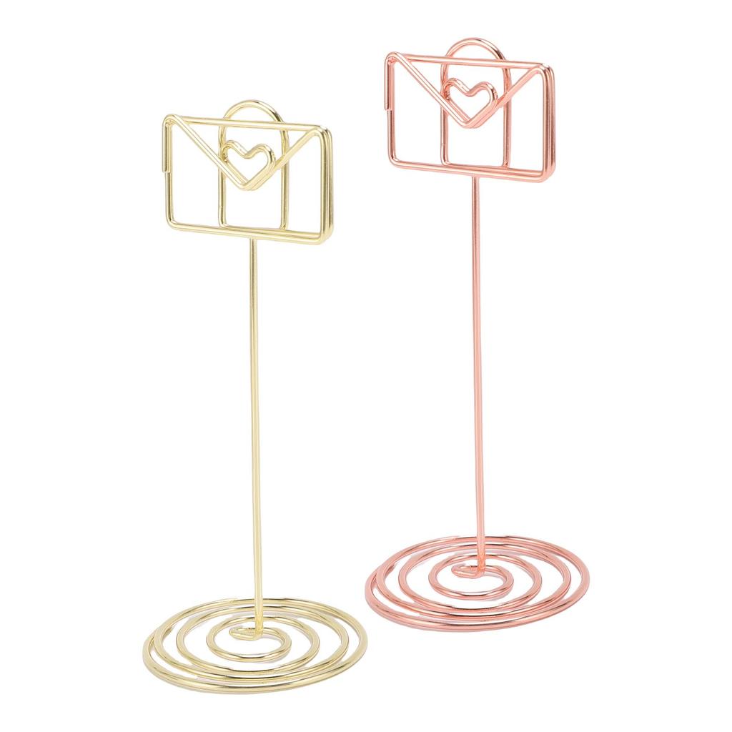 10PCS Table Number Holders Envelope Shape Metal Card Clips for Photo Menu Place Cards Restaurant Wed