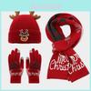 Christmas Deer Kids Knit Hat Scarf Gloves Set With Warmth For Winter Holiday Play