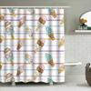 Charmful Ice Cream Pattern Shower Curtain For Bathroom Decor Multicolor Striped Design Cute Cartoon Print Waterproof Fabric Easy