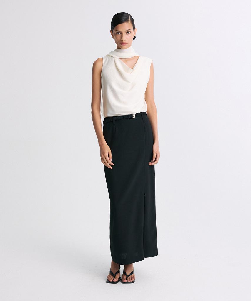 Rie Zip-Hem Maxi Skirt