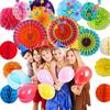 Party Birthday Decoration Arrangement Paper Fan Flower Honeycomb Ball Paper Flower Ball Balloon Cover Baby Birthday Arrangement