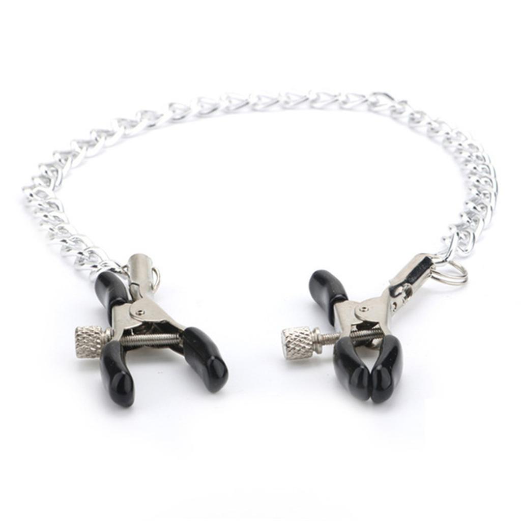 Women Nipple Clamps Tools Stainless Steel Metal Chain Nipple Clips Labia Clamp Slave Bondage BDSM Adult Games Couples Sex