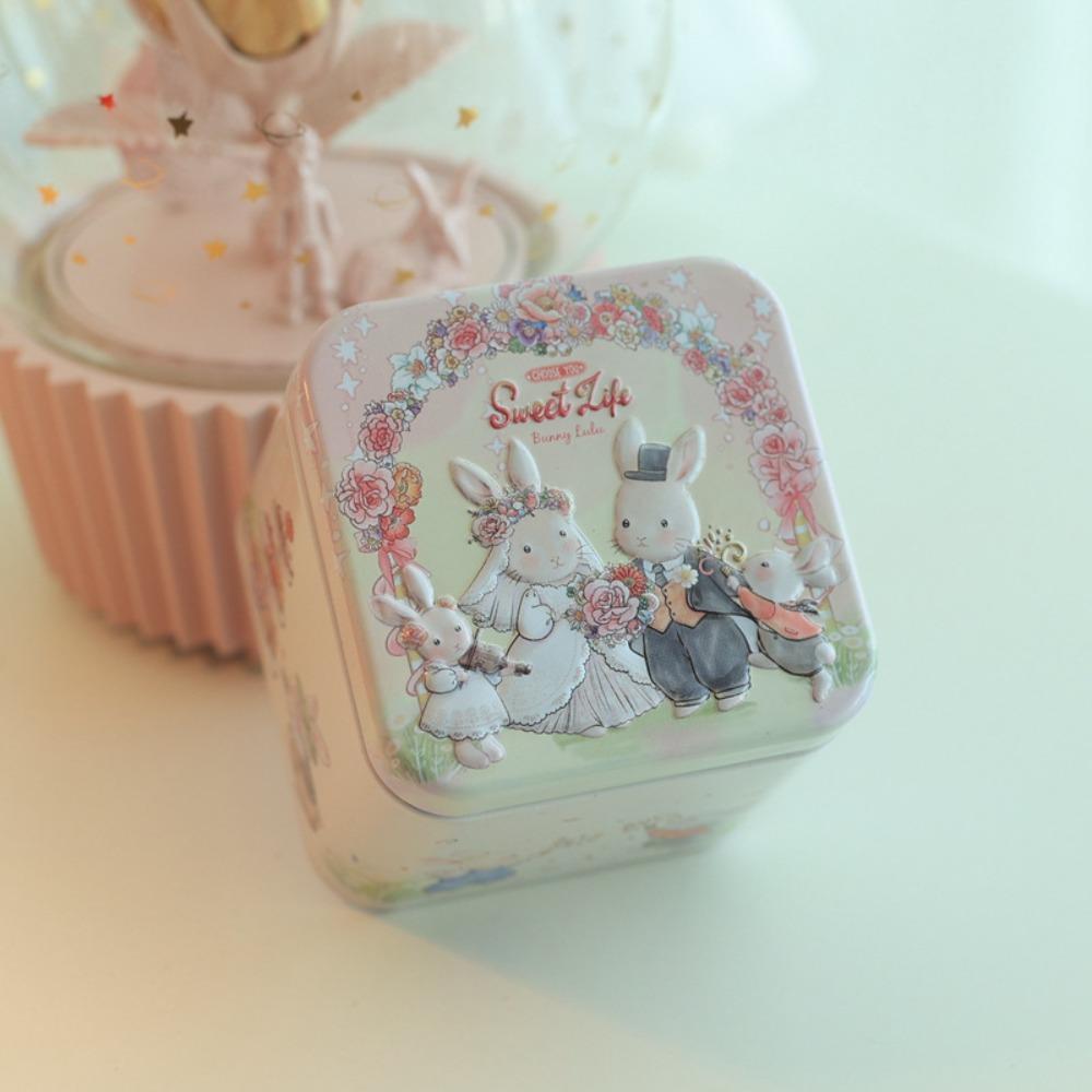 

Тиснение Печать Пасхальный Кролик Жесть Жестяные Банки для Пасхальных Подарков Пасхальная Конфетница Свадебный Подарок C