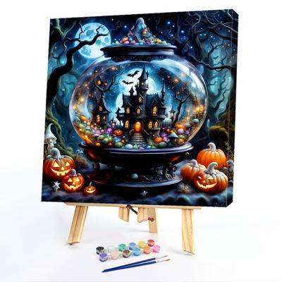 Paint By Numbers Kit On Canvas DIY Oil Art Halloween Ghosts Picture Home Decor