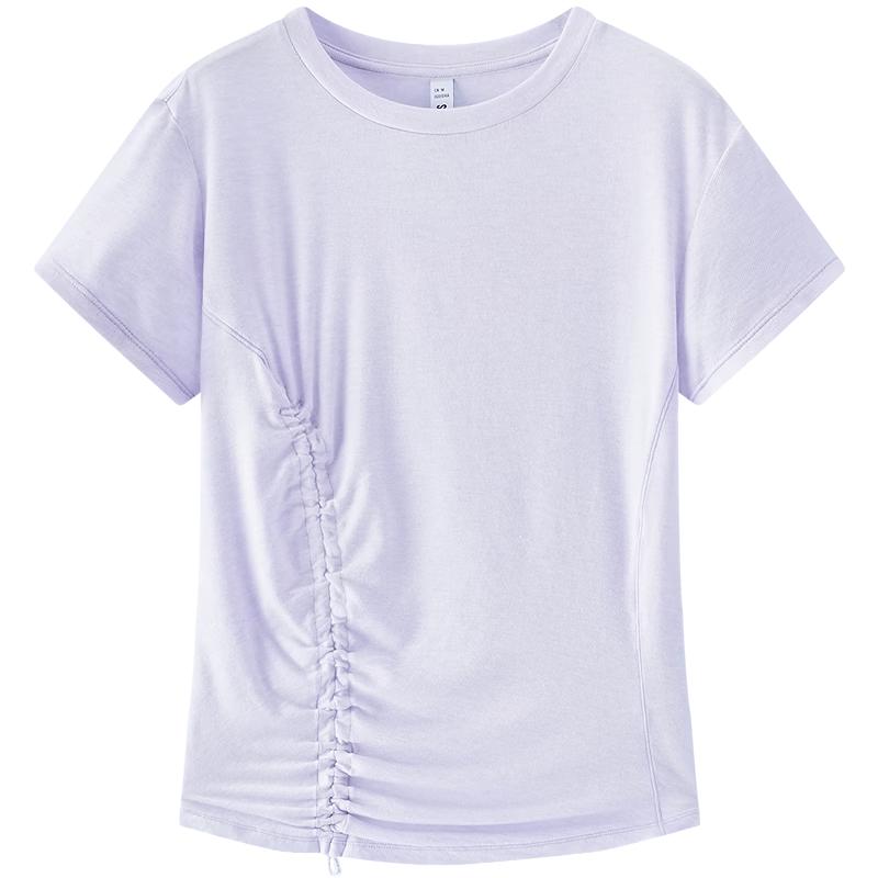 Semir Women's Slim Fit Drawstring Ruched Short-Sleeve T-Shirt