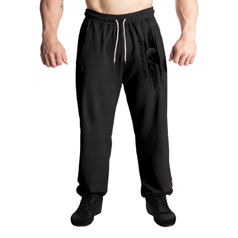 Men's Hip Pop Pants Loose Casual Sports Wide-leg Pants Trend Printed Jogger Pants