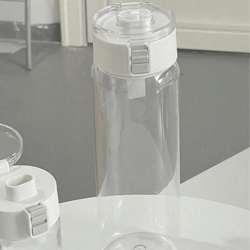 1pcs Portable Water Cup Sports Fitness Large Capacity Plastic Cup Transparent Cup Outdoor Travel Office Essential Water Bottle