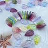 100pcs Glass Material Spacer Beads 18x11mm Size Leaf Beads  DIY Craft Making