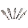 5pcs 1/4'' Shank Rotary Burr Set HSS Tools Grinding Bits