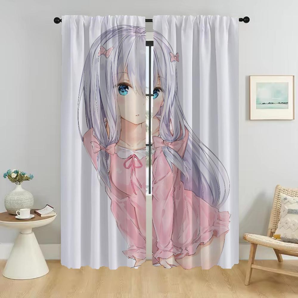 Eromanga Sensei Halloween Decoration Curtains for Living Room Curtain Partition Home Interior Curtains 2 Pieces Shades Kitchen