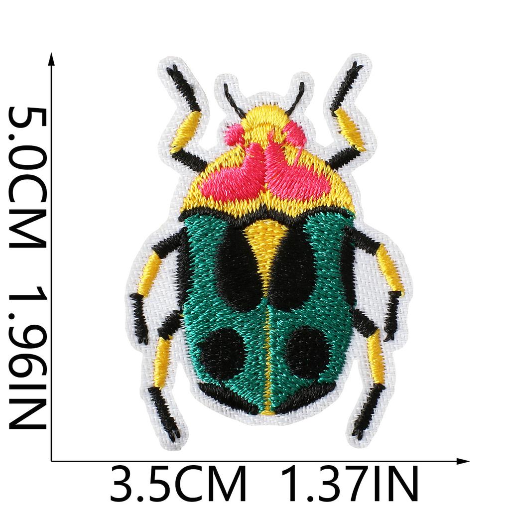 Insect Embroidery Cloth Sticker Ironing Beetle Cartoon Embroidery Chapter Beetle Patch Sticker Embroidery Label Clothing Schoolbag Decoration