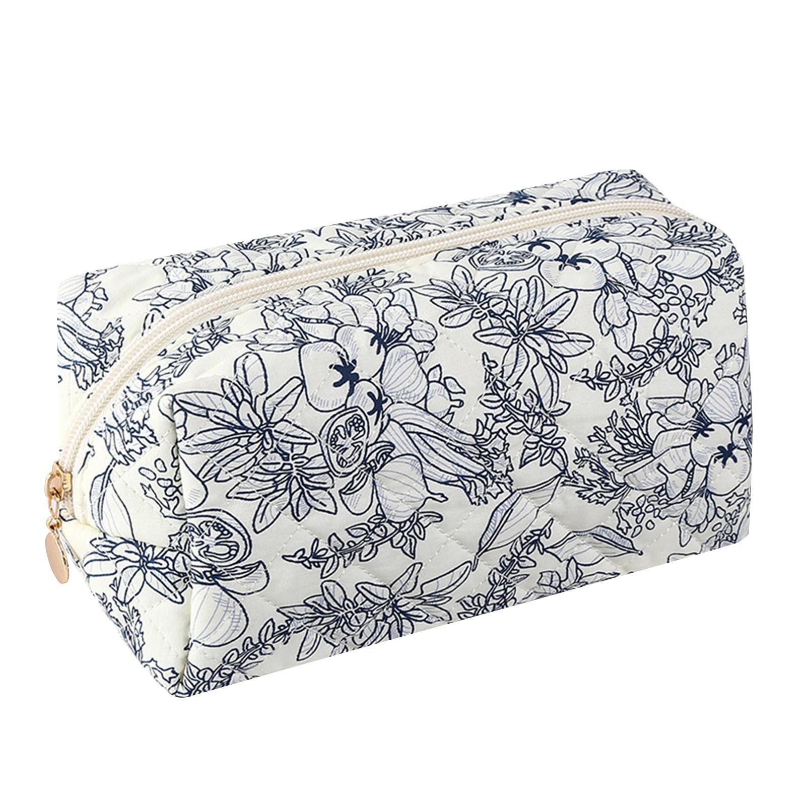 

Цветочная косметичка большой вместимости дорожная сумка для хранения портативная стеганая хлопковая косметичка One Size