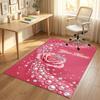 Floral Garden Theme Crystal Velvet Rug Personalized Custom Name Text Soft Floor Mat Home Decor
