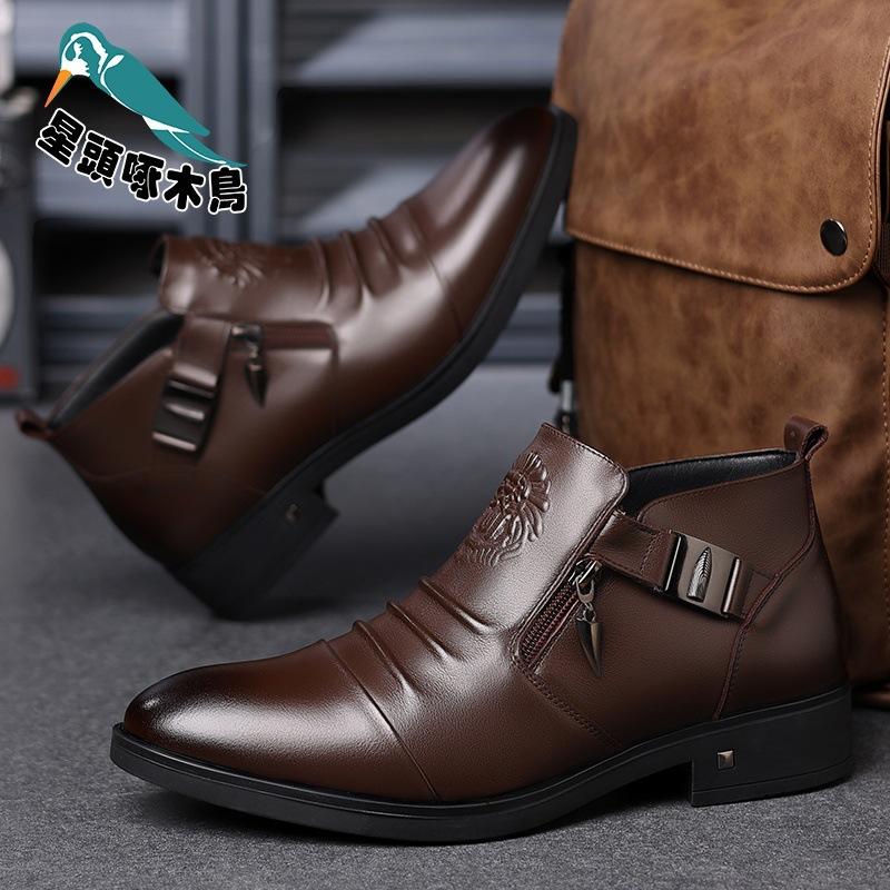 

Модный тренд Платье Мужская обувь Британские остроносые мужские кожаные ботинки Чжунбан Мужская свадебная повседневная обувь 48