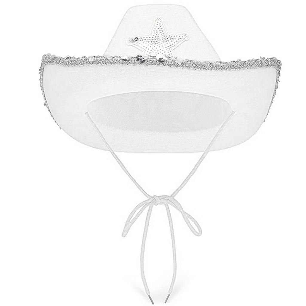 Funny Party Hats Cowgirl Hat Glitter Trims Ladies Cowboy Hats for Womens Pink Western Cowgirl Hat Glow Hats