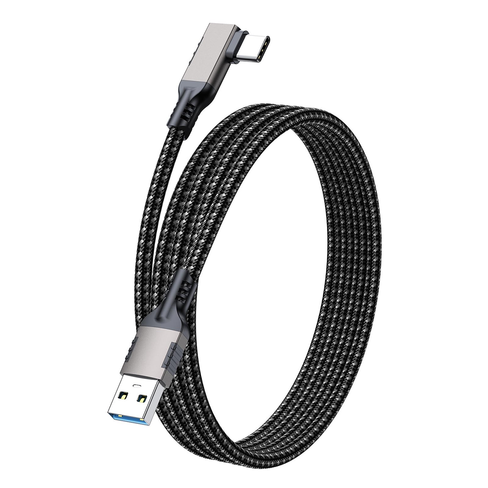 

POTRRCIUSUER 5m Right Angle to USB Gen 10Gbps Data 60W PD Fast Charging for and Game Gundam Color USB-C Cable, USB-A Type-C, 3.1 2, High-Speed