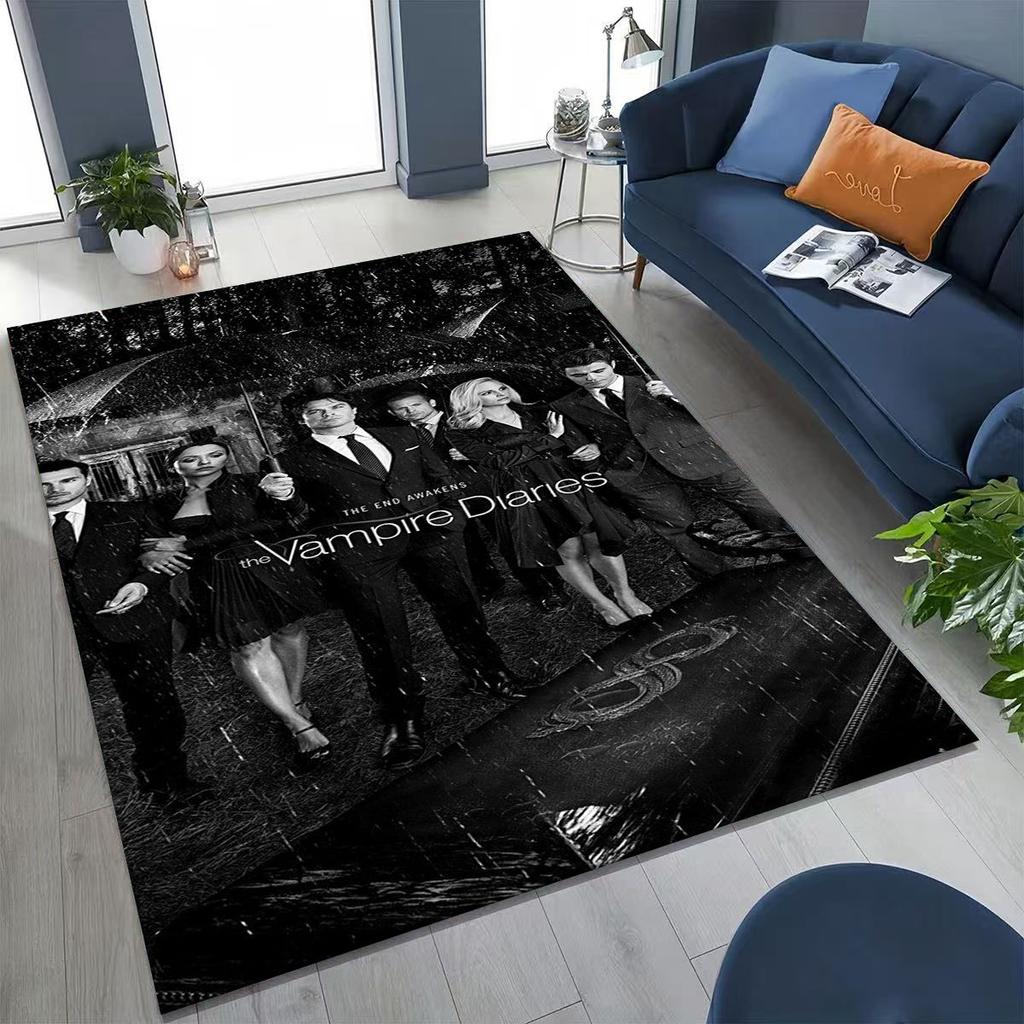3D The Vampire Diaries Damon Salvatore Rug for Bedroom Living Room Sofa Home Doormat Decor, Large Kids Play Non-slip Floor Mat