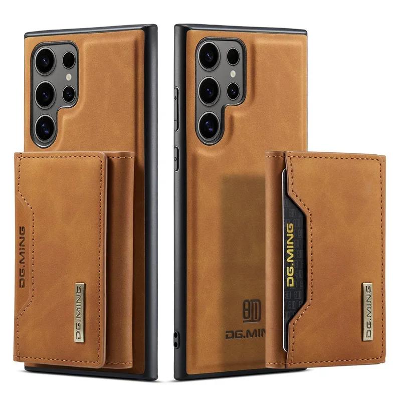 Luksusowe Magnetyczne Odpinane Skórzane Etui Portfel na Samsung Galaxy S26 S25 S24 S23 Ultra S22 S21 Plus S20 FE A55 A35 z Uchwytem na Karty