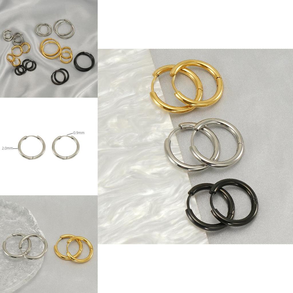 Schicke runde Ohrringe aus Edelstahl für Damen und Herren mit robustem Design