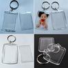10 Pcs Various Shapes Acrylic Keychain Picture Frame Keyring with Split Rings